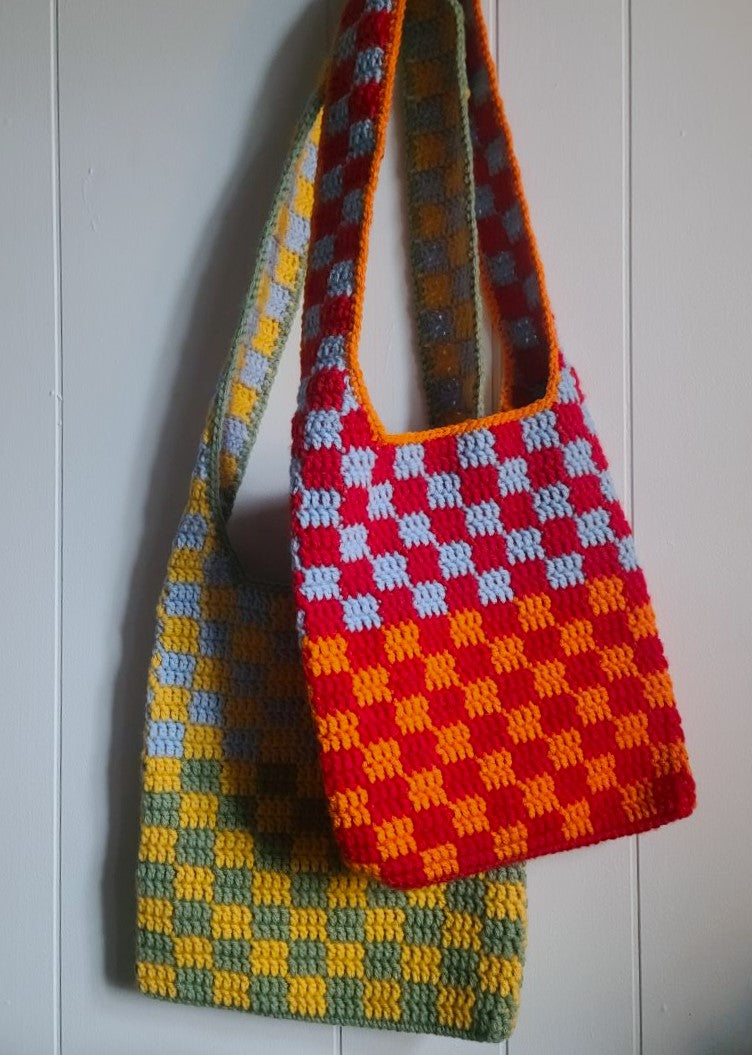 Checkered Tote Bag (Green)